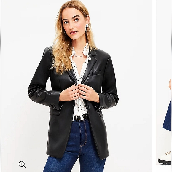 LOFT Jackets & Blazers - NWT LOFT Faux Leather Modern Blazer